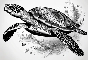 Leg tattoo
Sea turtle
Underwater tattoo idea