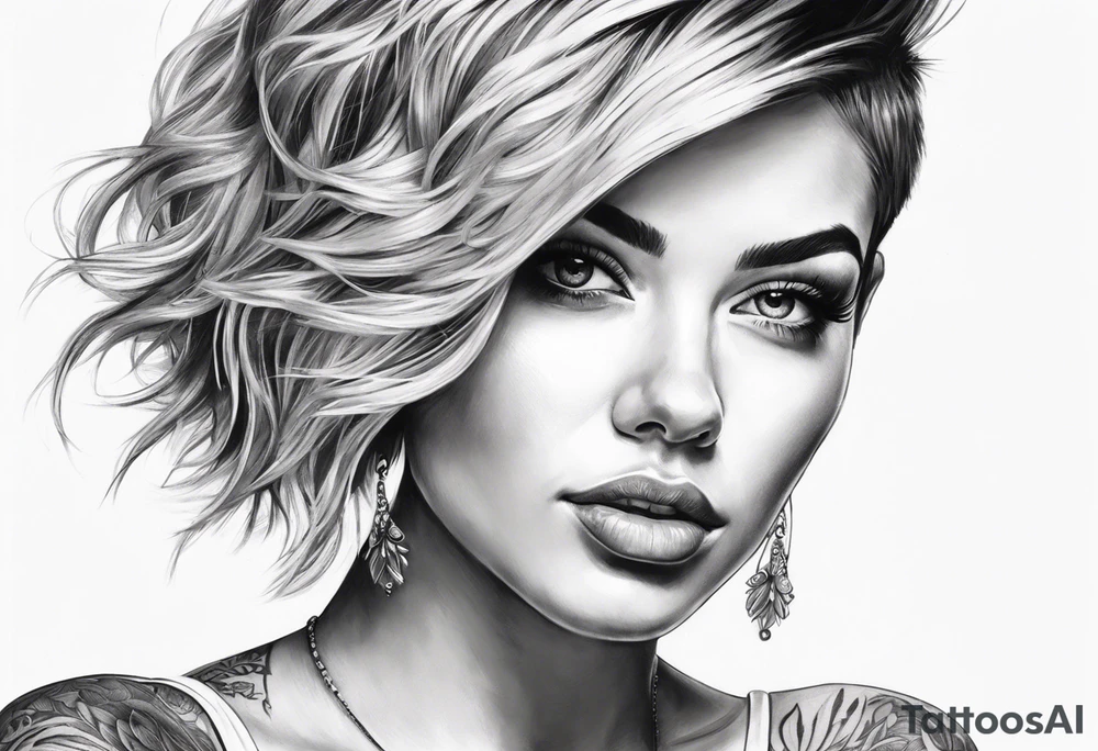 Tattoo artist short hair tattoo idea