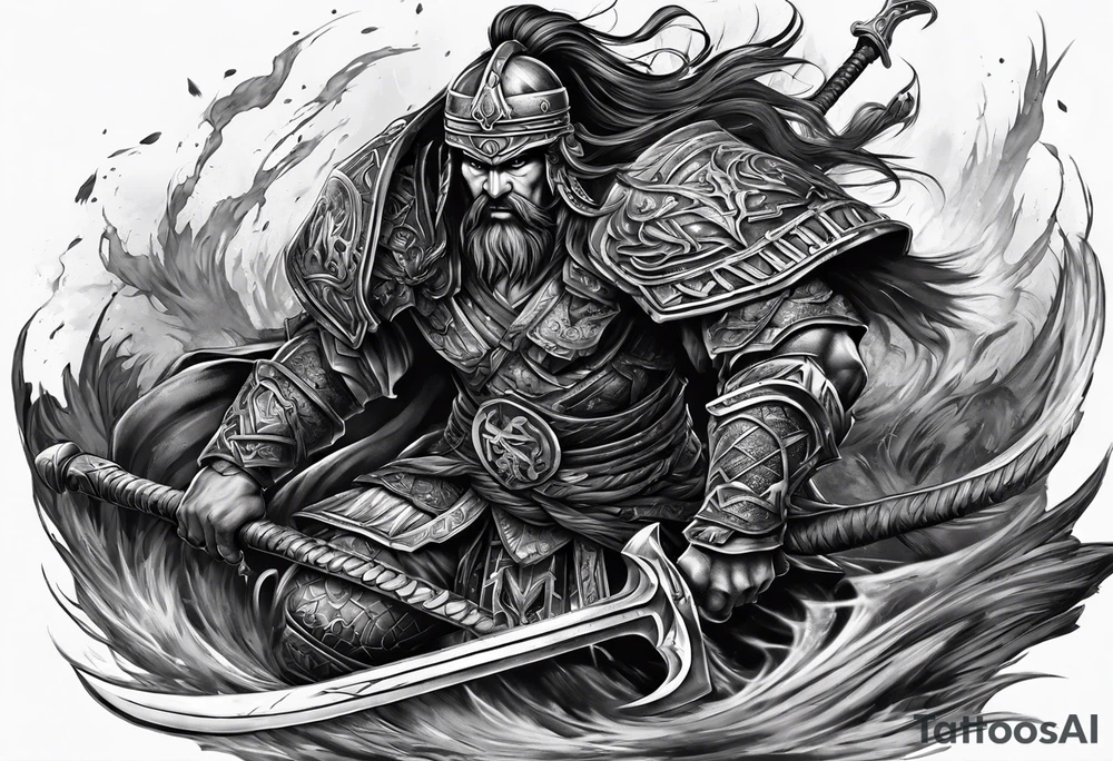 Warrior crawling from his grave tattoo idea