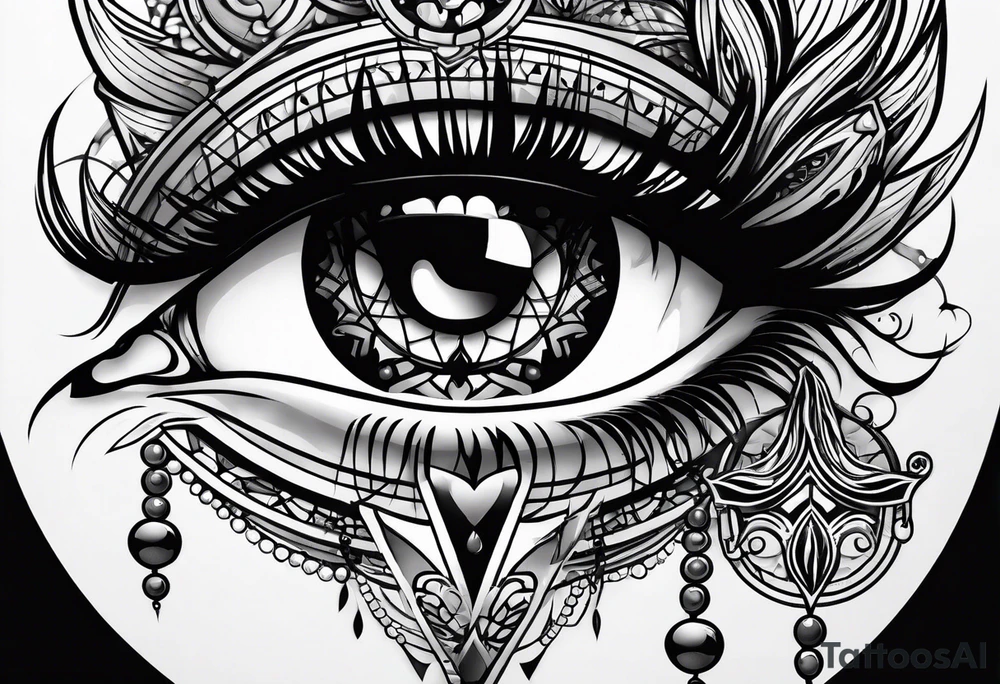 goth themed eye tattoo idea