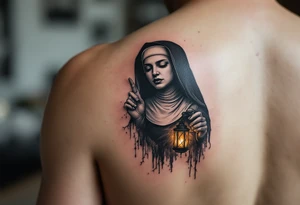 nun with lantern tattoo idea