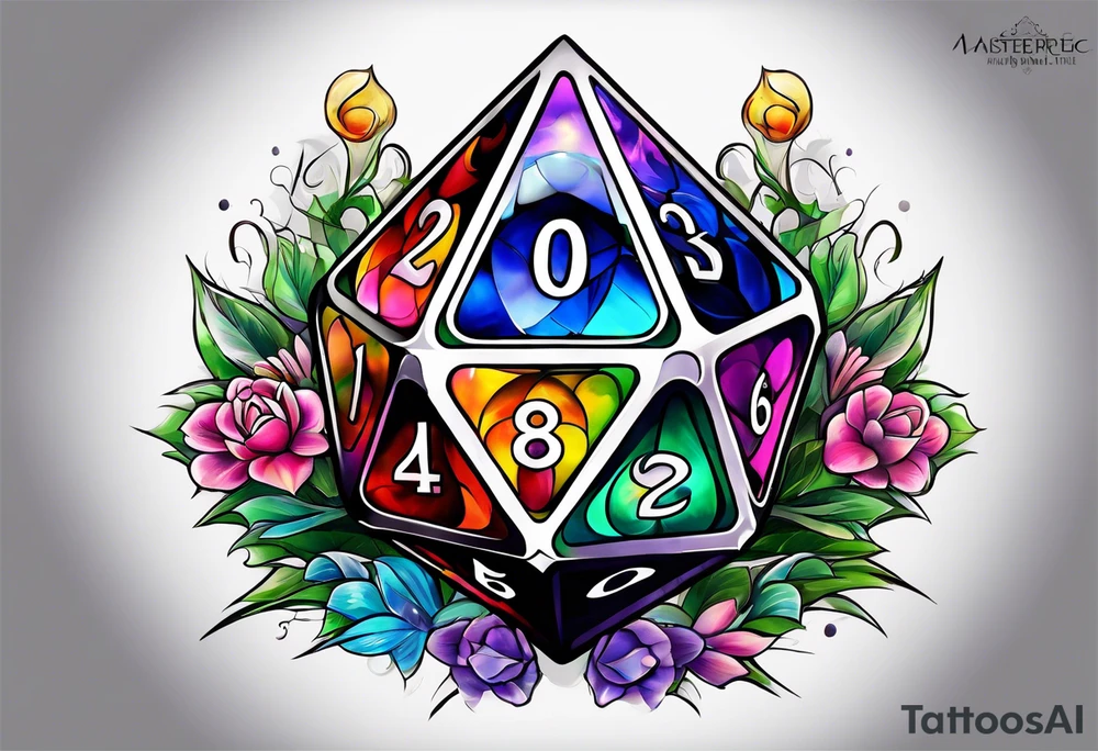 a twenty sided die tattoo idea
