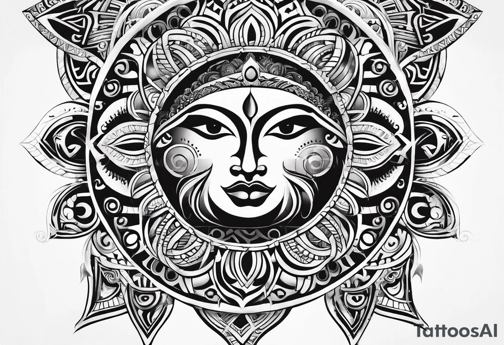 sun and freedom maori tattoo idea
