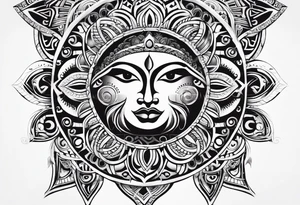 sun and freedom maori tattoo idea