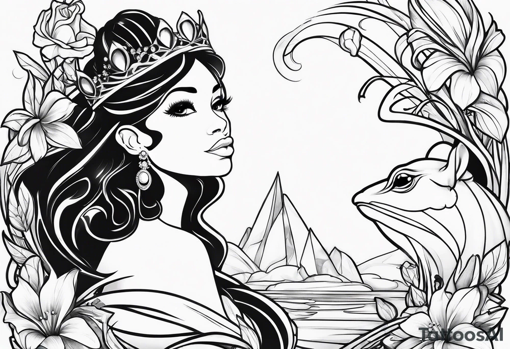 Princess and the frog tattoo idea