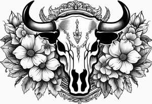 half sleeve. Western cow skull with flowers tattoo idea