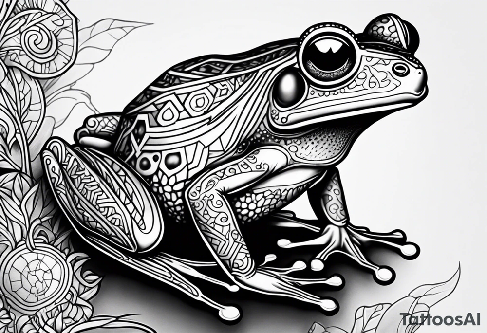 a psychedelic frog tattoo idea