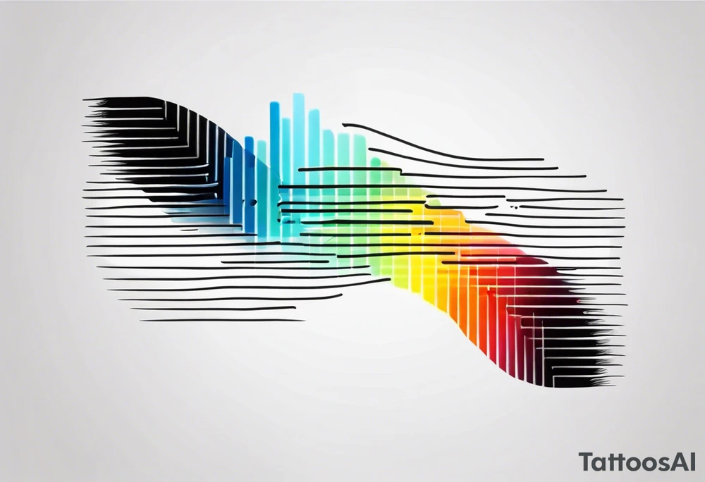 armband tattoo, horizontal with sound spectrum wave pattern tattoo idea