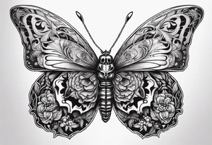 reincarnation, butterfly, skull tattoo idea