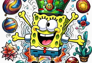 sibling spongebob tattoo ideas tattoo idea