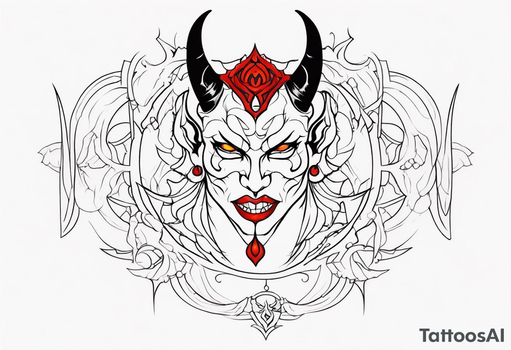 underboob tattoo demon tattoo idea