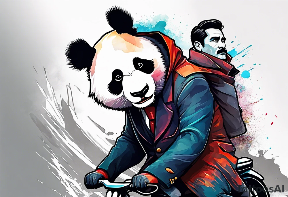 Don Draper riding a panda tattoo idea