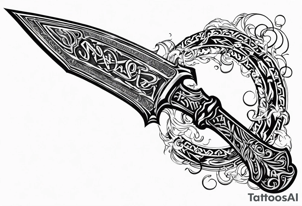 Valhalla fire sword chains mom tattoo idea