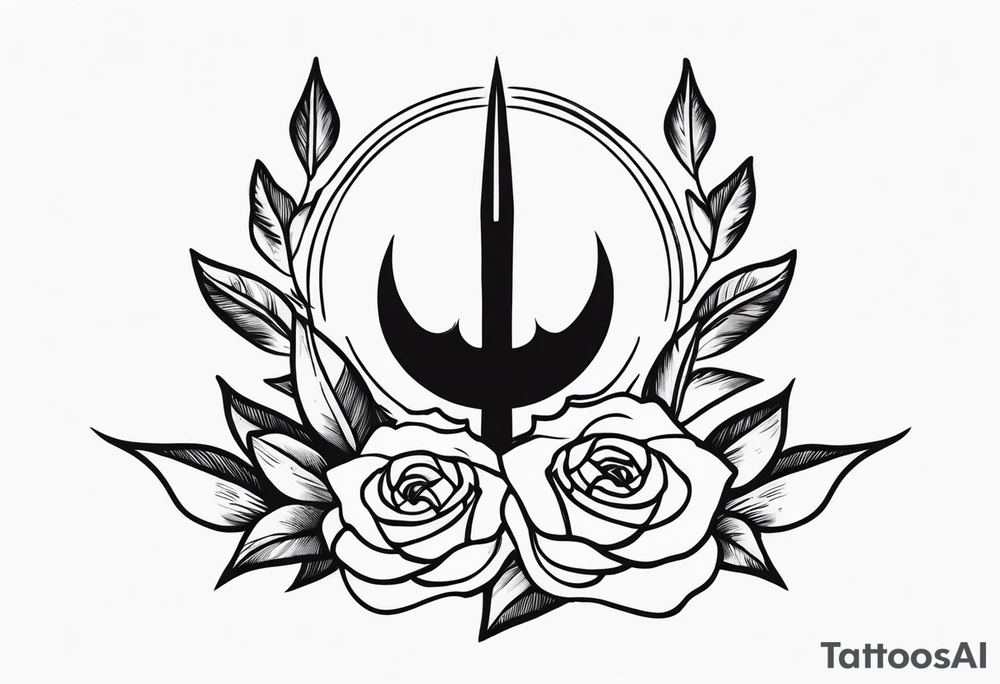 Dagger sun rose tattoo idea