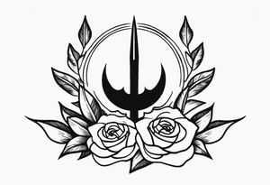 Dagger sun rose tattoo idea