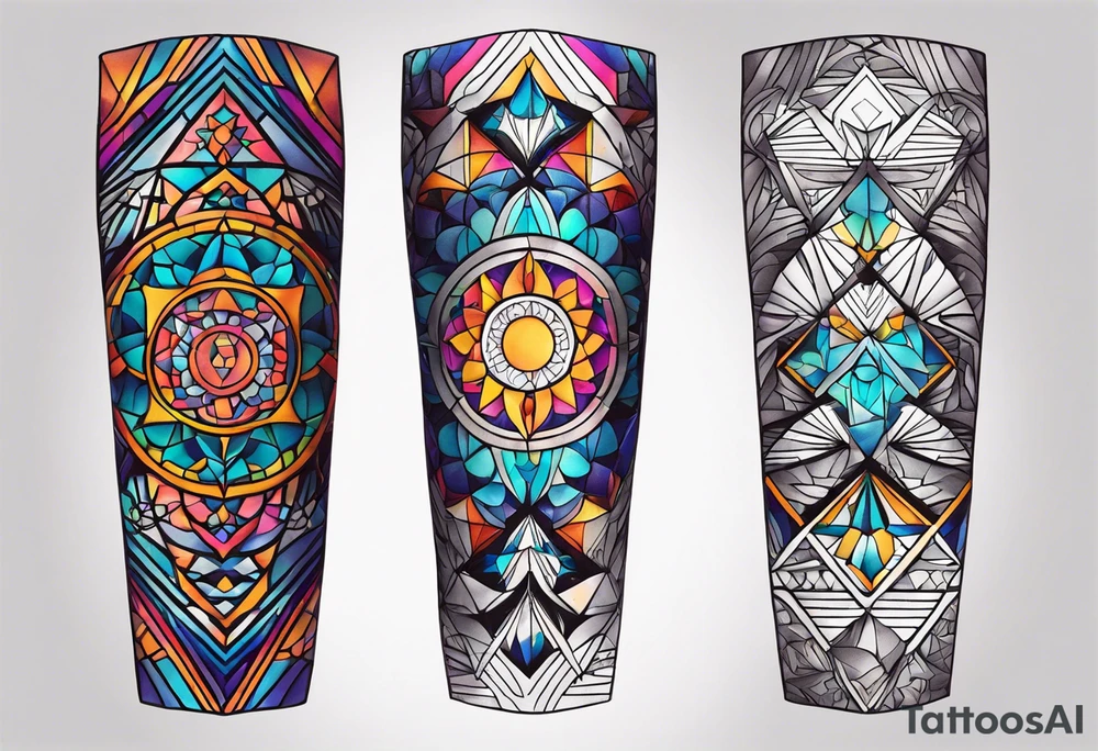 psychedelic, forearm tattoo, geometric, subtle, men, tattoo idea