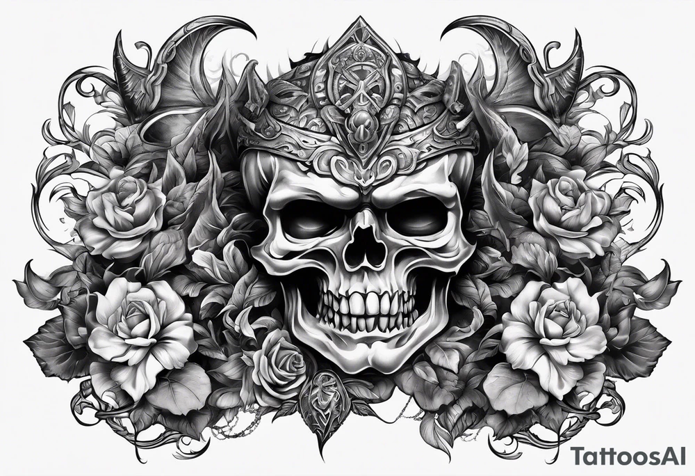Heaven and demons chest tattoo tattoo idea