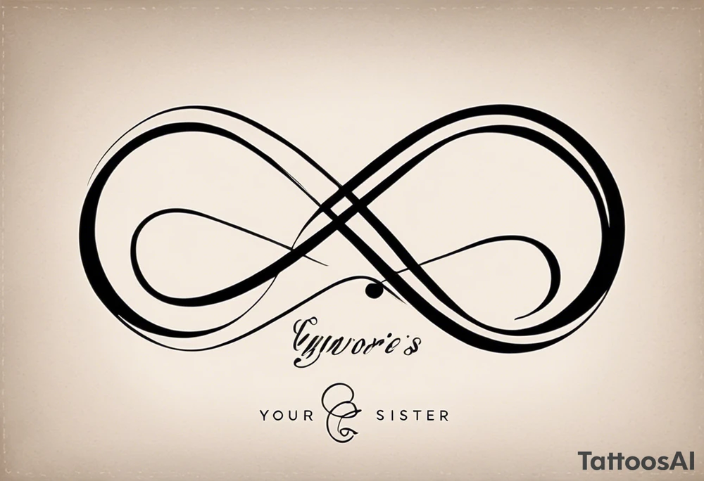 Eternity Symbol: A delicate, outlined infinity symbol as the foundation of the tattoo. 
Puzzle Piece: One small, outlined puzzle piece placed along one of the loops of the eternity symbol (typically on the lower curve or where the lines cross in the middle). 
Handwritten Text: Your sister’s words, “to my favorite sister,” can flow along the curve of the infinity symbol, following its shape. 

Positioned horizontally on your ankle for a balanced look. tattoo idea