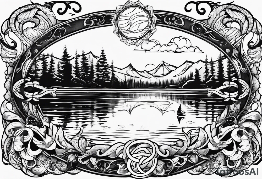Lake life infinity sign tattoo idea