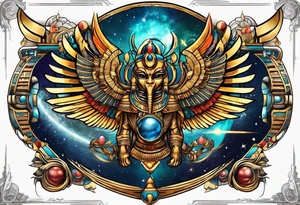 Egyptian gods in space tattoo idea