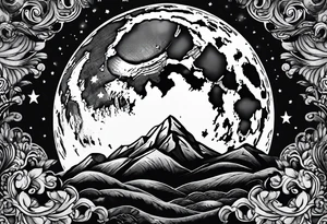 Full moon in sky tattoo idea