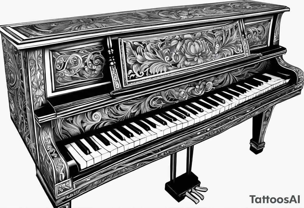 key of a piano tattoo idea