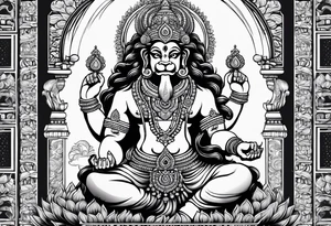 Narasimha holding God laxmi tattoo idea