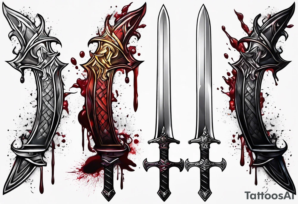 sword with blood dripping off tattoo idea