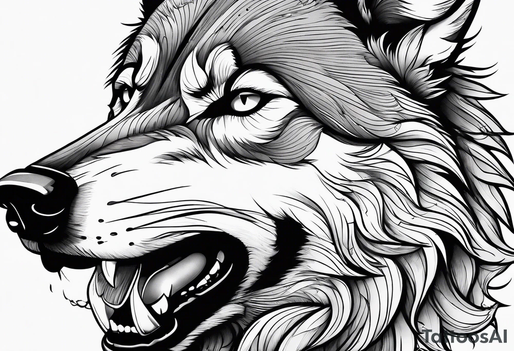 wolf smoking cigarette tattoo idea