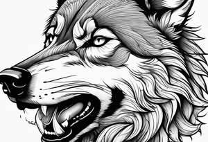 wolf smoking cigarette tattoo idea