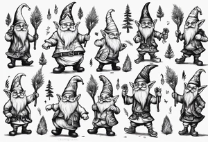 gnomes dancing in the forrest tattoo idea
