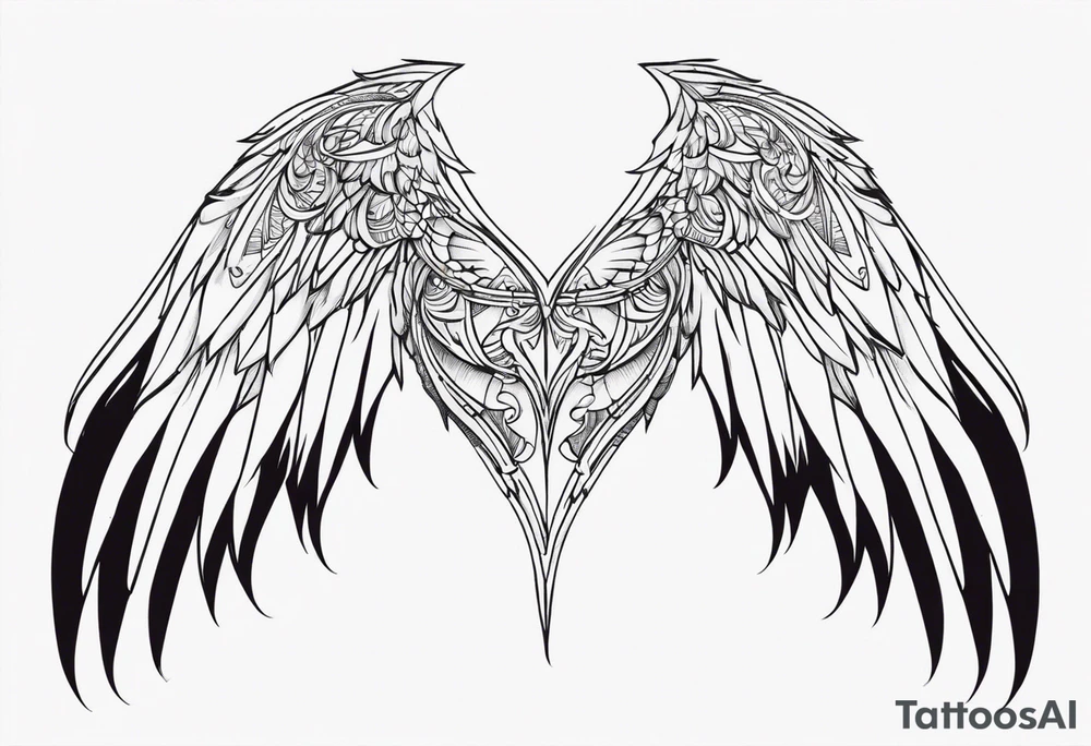 angle wings tattoo idea