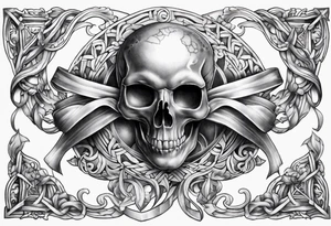 Cancer ribbon chest tattoo tattoo idea