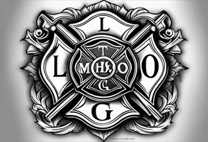 A firefighter Maltese cross with my children's initials in the top and bottom.  L.D.O on top and I.G.O ON THE BOTTOM tattoo idea