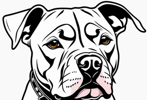 white pitbull pointed ears tattoo idea