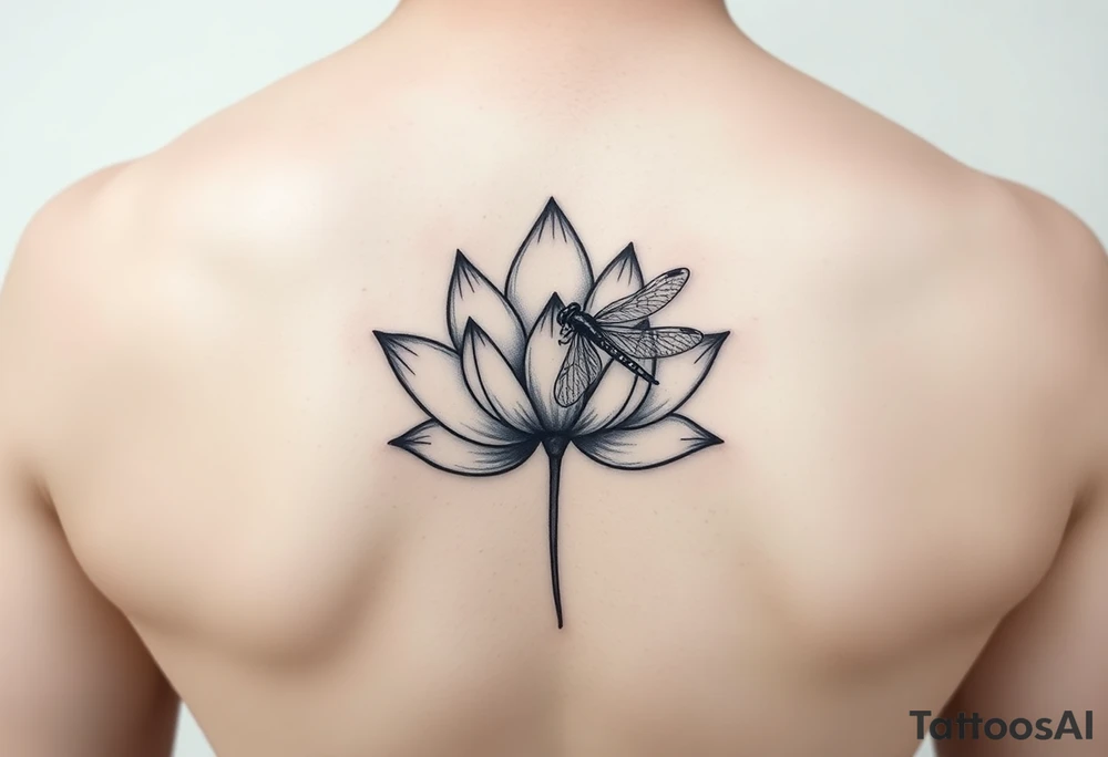 Lotus flower and dragonfly tattoo idea