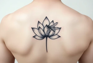 Lotus flower and dragonfly tattoo idea