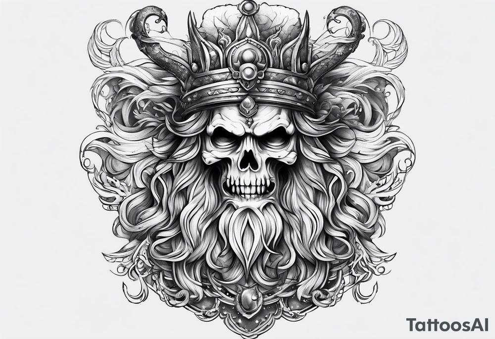 Neptun steht im Wasser tattoo idea