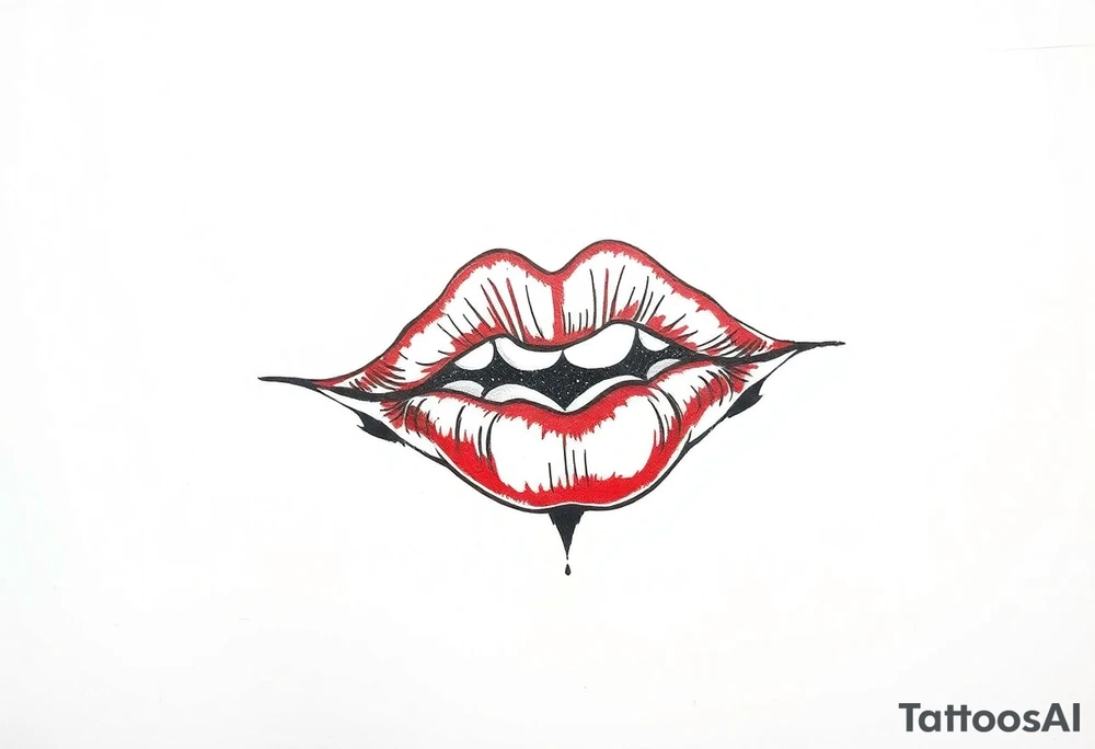 Come up with a cover up of red lip print on the collar bone for a man. tattoo idea