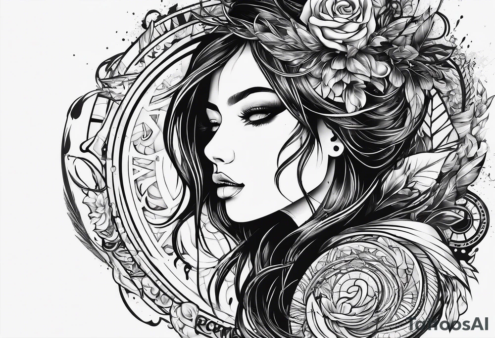 messy lines trash circcle logo tattoo idea