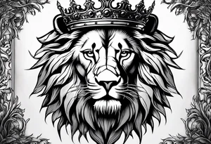 Lion and lamb with crown of thorns tattoo idea