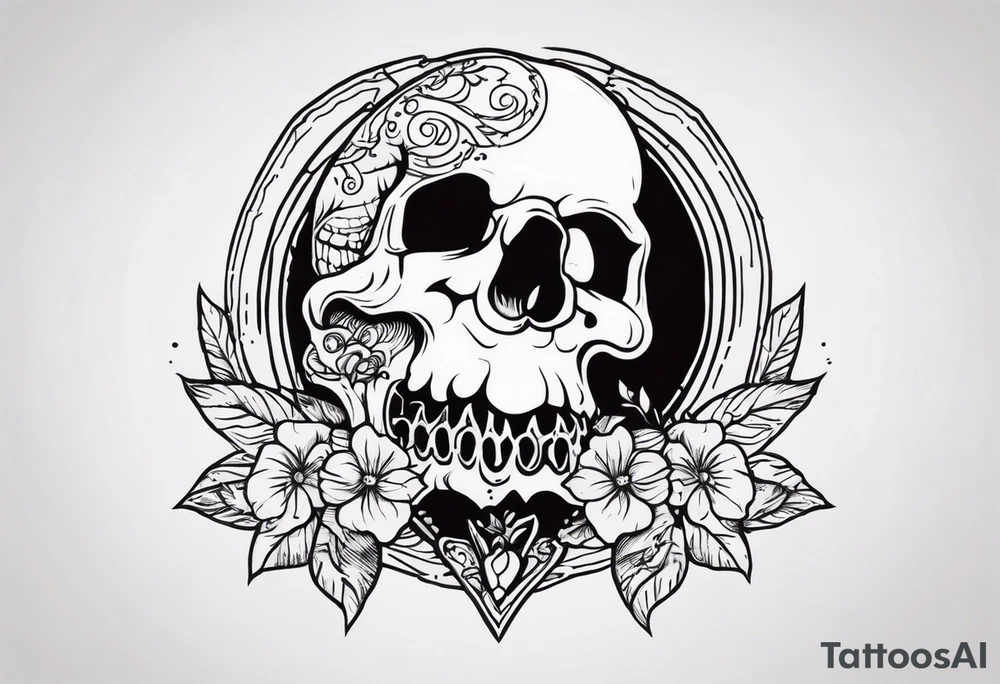 “Question everything”with a skull underneath tattoo idea