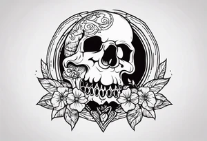 “Question everything”with a skull underneath tattoo idea