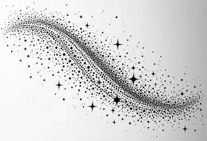 Small stars background tattoo idea