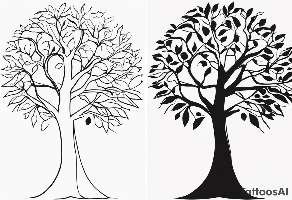 Abstract tree silhouette tattoo idea