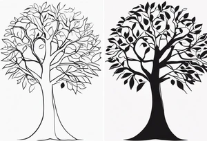 Abstract tree silhouette tattoo idea