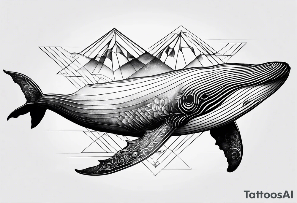 Whale in the 3 6 9 triangle tattoo idea