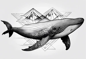 Whale in the 3 6 9 triangle tattoo idea