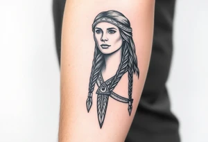 Realistic Pocahontas tattoo idea