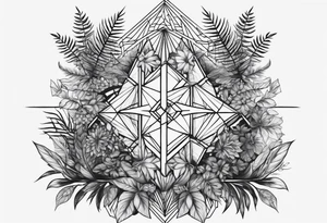 geometric dense vegetation tattoo idea